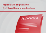 Kapital Bank istiqrazlarının 2-ci tranşının abunə yazılışına start verildi