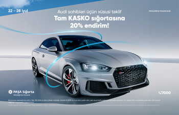 PAŞA Sığortadan “Audi” sahibləri üçün Tam KASKO sığortası üzrə kampaniya!