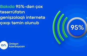 Bakıda mövcud təsərrüfatların 95%-dən çoxunun genişzolaqlı internetə çıxışı təmin olunub