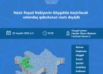 Nazir Rəşad Nəbiyev Göygöldə vətəndaşları 22 noyabrda qəbul edəcək