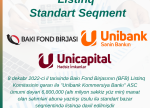 Unibankın səhmləri Bakı Fond Birjasında listinqə daxil olub