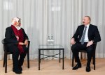 Azərbaycan Prezidenti Davosda BMT-nin Məskunlaşma Proqramının icraçı direktoru ilə görüşüb - FOTO