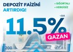 “Bank of Baku”da əmanət faizi yüksəldi, 11.5 %-dək oldu