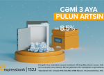 3 aylıq depozitlərdə illik 8.5% gəlir!