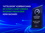 “Aztelekom”, “Ookla”® tərəfindən Azərbaycanın ən sürətli sabit şəbəkə internet provayderi seçilib