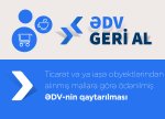 “ƏDV geri al” tətbiqi ilə ödənilən məbləğlər açıqlandı
