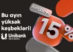Unibank müştəriləri partnyorlardan 15 %-dək keşbek qazana bilərlər