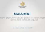 Ədliyyə orqanlarına qulluğa qəbulla bağlı keçirilmiş
söhbət mərhələsinin nəticələri açıqlanıb