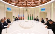 Prezident İlham Əliyev Türkmənistanda Qurbanqulu Berdiməhəmmədov ilə görüşüb