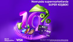 Novruzda supermarket ödənişlərini Neo Visa ilə etdikdə 10%-dək KEŞBEK qazanacaqsınız!