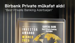 Birbank Private beynəlxalq “International Investor” nəşri tərəfindən “Best Private Banking Azerbaijan” mükafatına layiq görüldü