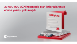 Kapital Bank-ın 30 000 000 AZN həcmində istiqrazlarının yerləşdirilməsi başa çatdı