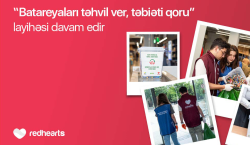 “Batareyaları təhvil ver, təbiəti qoru” layihəsi çərçivəsində 96 kq işlənmiş batareya toplanaraq təhvil verilib
