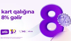 Azər Türk Bank kartlardakı qalıqlara illik 8% kampaniyasını davam etdirir