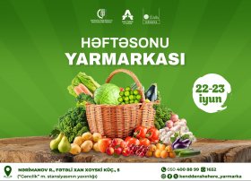 Paytaxtda növbəti “Kənddən şəhərə” həftəsonu yarmarkası keçiriləcək