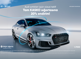 PAŞA Sığortadan “Audi” sahibləri üçün Tam KASKO sığortası üzrə kampaniya!