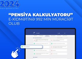 "Pensiya kalkulyatoru" e-xidmətinə son 6 ayda 992 min müraciət olub