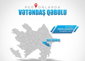 Energetika naziri Hacıqabulda vətəndaşları qəbul edəcək