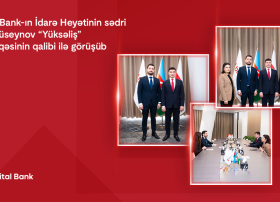 Kapital Bank-ın İdarə Heyətinin sədri Fərid Hüseynov “Yüksəliş” müsabiqəsinin qalibi ilə görüşüb