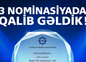 VTB (Azərbaycan) ABA tərəfindən 3 nominasiya üzrə mükafatlandırılıb