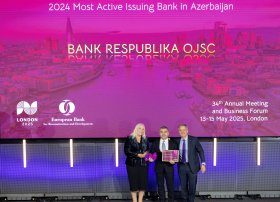 Bank Respublika növbəti dəfə “Azərbaycanda ən fəal emitent-bank” adına layiq görüldü