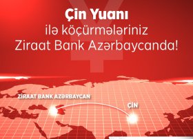 Ziraat Bank Azərbaycan Çinə birbaşa köçürmə imkanını təqdim etdi!