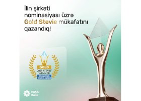 “İlin şirkəti” nominasiyasında “Gold Stevie” qazanan ilk Azərbaycan bankı “PAŞA Bank” oldu