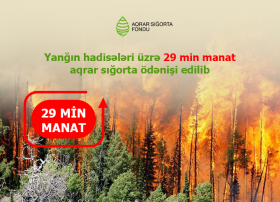 Aqrar Sığorta Fondu yanğın hadisələri üzrə fermerlərə 29 min manat ödəniş edib