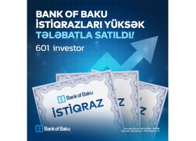 Bank of Baku istiqrazları yüskək tələbatla satıldı – 601 investor