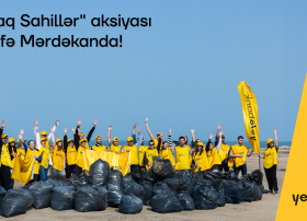 Yelo komandası Mərdəkan çimərliyində təmizlik aksiyası həyata keçirib