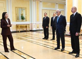 Kasım-Jomart Tokayev və İlham Əliyevə “Orta Dəhlizin İnkişafı” layihəsi təqdim edilib