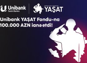 Unibank “YAŞAT” Fonduna 100 000 manat ianə edib