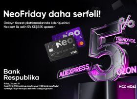 Neokart sahibləri Black Friday-də 5% keşbek qazanacaq!