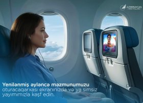 AZAL-ın təyyarələrində multimedia əyləncə sistemi yenilənib