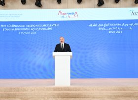 Prezident İlham Əliyev &ldquo;Xızı-Abşeron&rdquo; Külək Elektrik Stansiyasının rəsmi açılış mərasimində çıxış edib