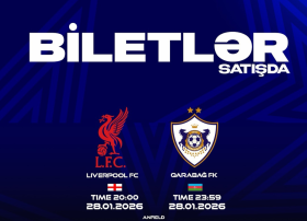 &ldquo;Liverpul&rdquo; &ndash; &ldquo;Qarabağ&rdquo; oyununun biletləri satışa çıxarılıb