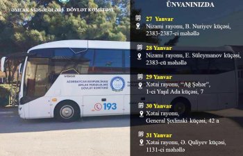 Nizami və Xətai rayonlarında mənzillərin səyyar qeydiyyatı kampaniyası keçiriləcək