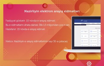 Nazirliyin fəaliyyət sahələri üzrə daha 15 növdə elektron arayış xidməti yaradılır