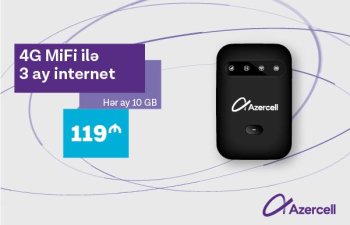 Azercell-dən 4G MiFi cihazı və 3 aylıq 10GB internet cəmi 119 AZN-a!