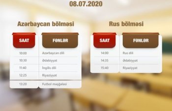 “Abituriyentlər üçün dərs vaxtı”nın sabaha olan cədvəli açıqlanıb