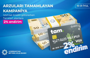 Azərbaycan Beynəlxalq Bankından bütün müştərilərə pulsuz TamKart və endirimli kredit!