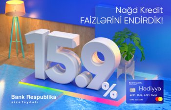 Bank Respublika aşağı faizlə, komissiyasız və zaminsiz kredit təklif edir