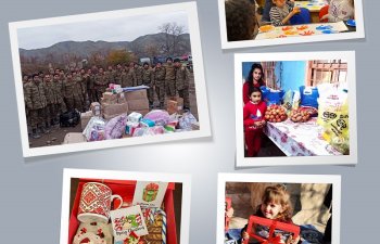 Xeyriyyəçiliklə məşğul olan “Qırmızı ürəklər” bayram ərəfəsində şəhid övladlarını sevindirdi