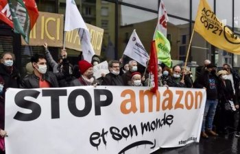 Fransada “Amazon” şirkətinə qarşı etiraz aksiyası keçirilib