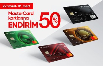 Xalq Bankdan MasterCard kartları - 50% endirimlə