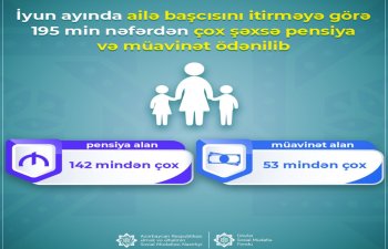 Ailə başcısını itirməyə görə 195 min nəfərdən çox şəxsə pensiya və müavinət ödənilib