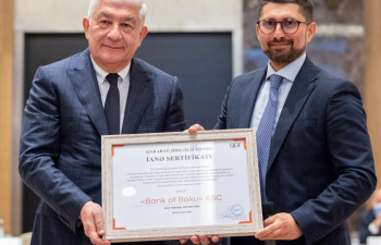 Bank of Baku “Qarabağ Dirçəliş Fondu”nun xüsusi sertifikatı ilə təltif olunub