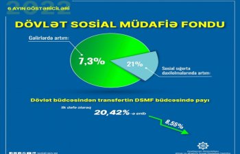 DSMF gəlirlərində transfertin payı daha 8,55 faiz azalıb