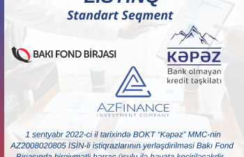 BOKT “Kəpəz” MMC-nin istiqrazlarının yerləşdirilməsi üzrə hərrac keçiriləcəkdir