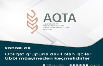 Qida subyektində işləyən və tibbi müayinədən keçməyən 106 nəfər işdən kənarlaşdırılıb